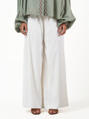 Cotton Viscose Flared Loose Fit Pant