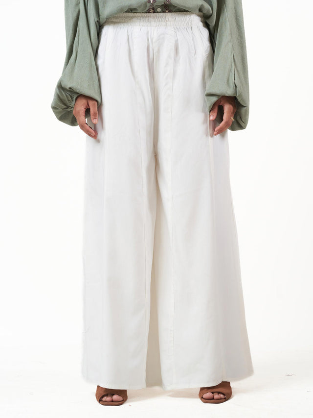 Cotton Viscose Flared Loose Fit Pant