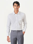 Off White Plain Long Sleeve Formal Shirt