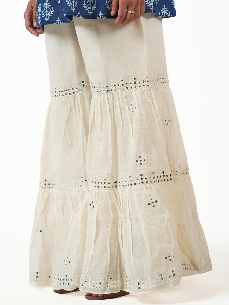 Cotton Embroidered Flared Pants