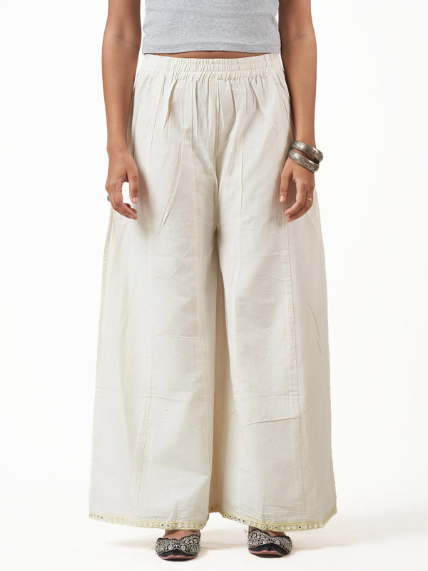 Cotton Flared Full Length Pants