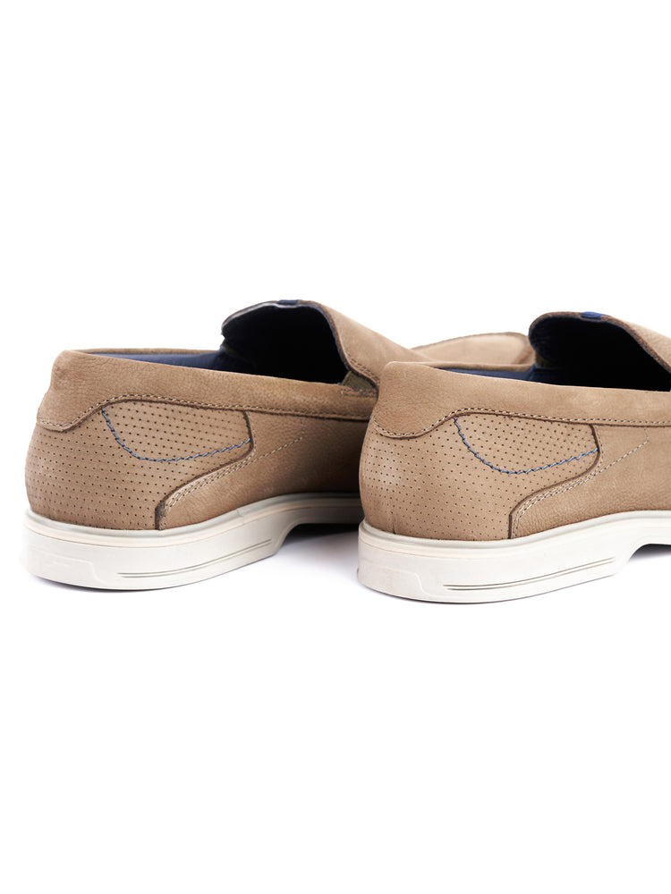 Nubuck Leather Embossed Party Slip-On Shoes
