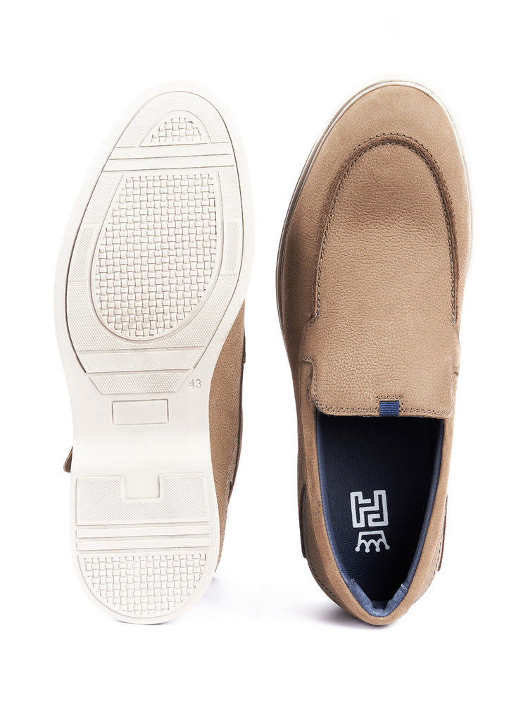 Nubuck Leather Embossed Party Slip-On Shoes