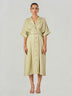 Olive Relaxed Fit Belted Midi Dress