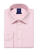 Pink Striped Cotton Tailored Fit Shirt
