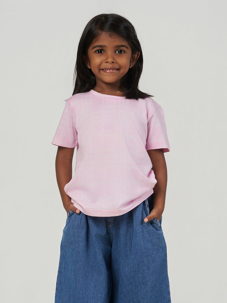 Pink Striped Regular Fit Short Sleeve T-Shirt