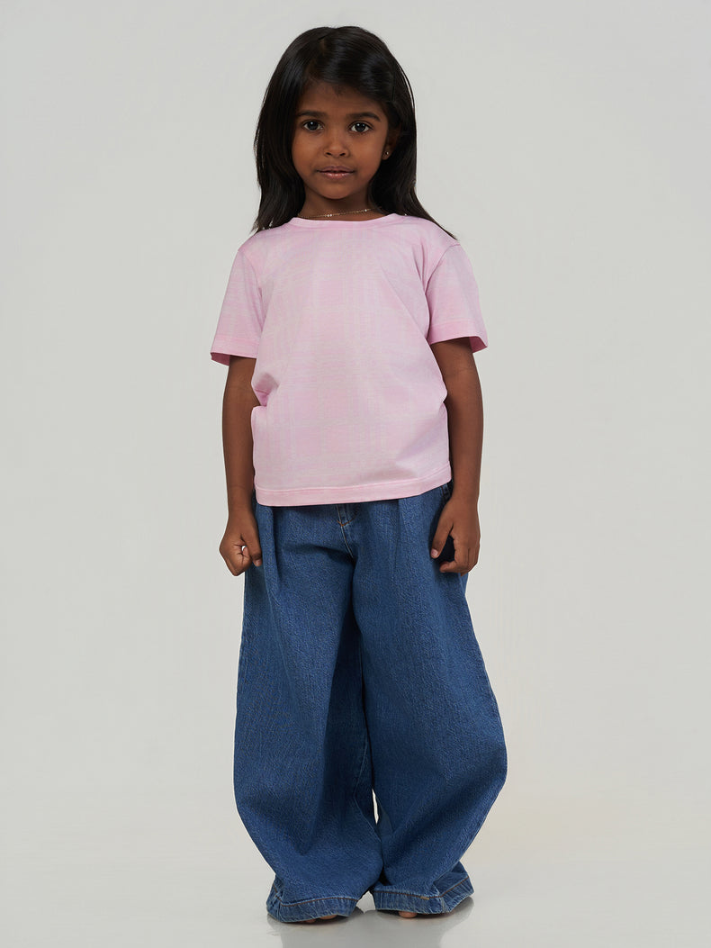 Pink Striped Regular Fit Short Sleeve T-Shirt
