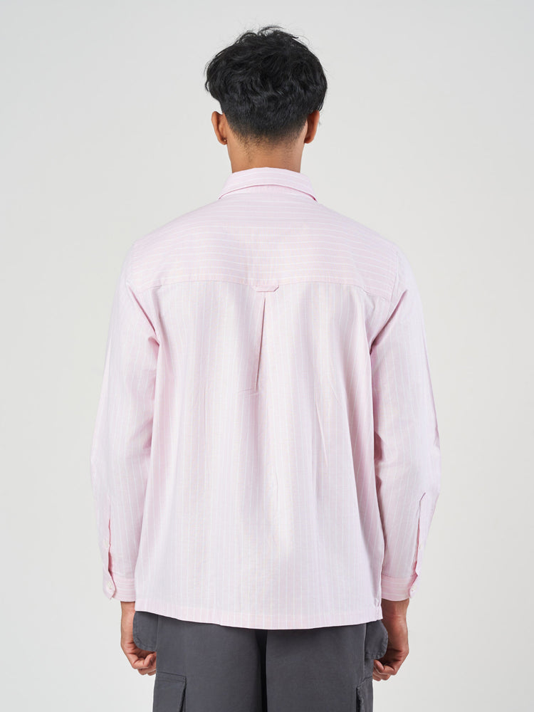 Striped Relaxed Fit Cotton Shacket