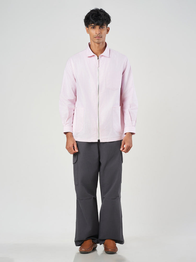 Striped Relaxed Fit Cotton Shacket