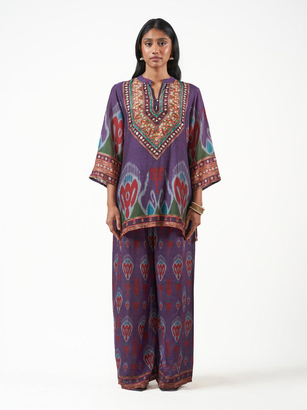 Ethnic Cord Set Ikat Print Handwork