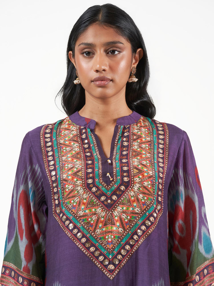 Ethnic Cord Set Ikat Print Handwork