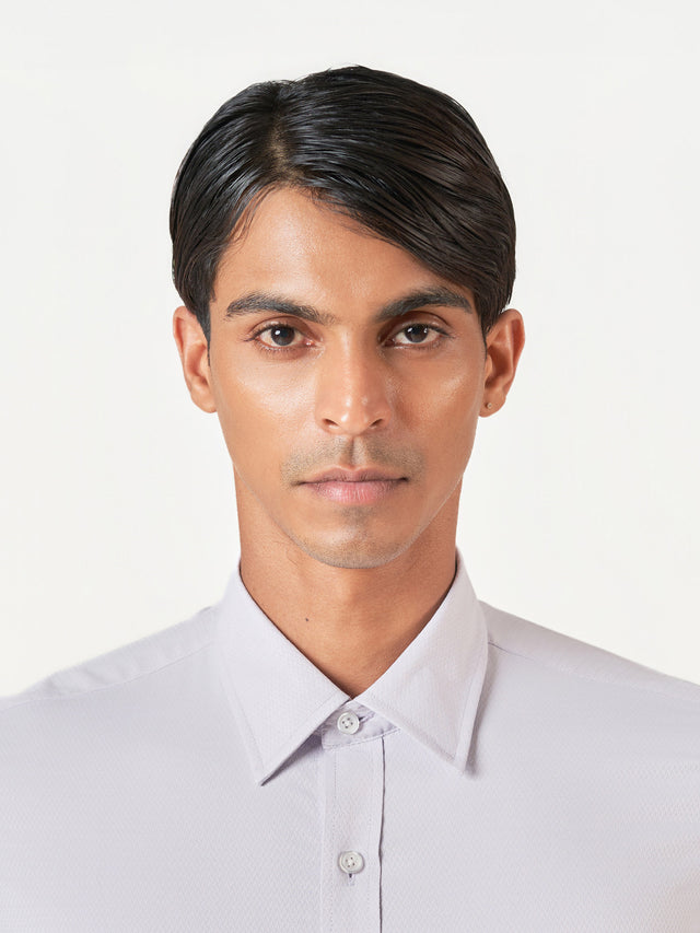 Purple Micro Herringbone Formal Shirt