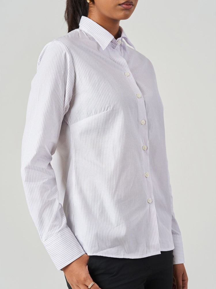 Striped Cotton Slim Fit Formal Shirt