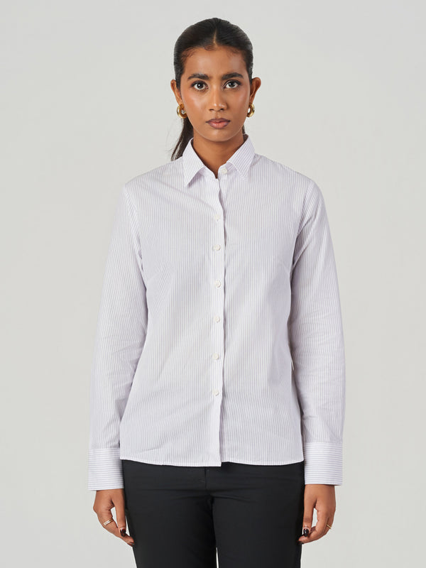 Striped Cotton Slim Fit Formal Shirt