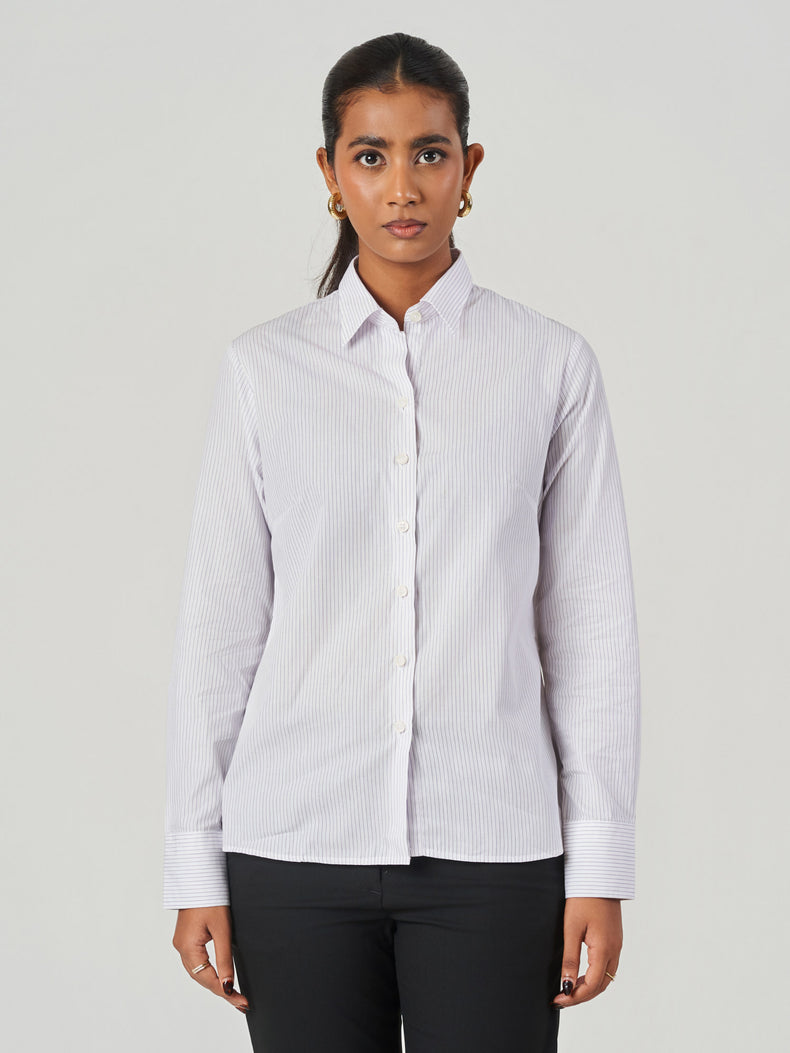 Striped Cotton Slim Fit Formal Shirt