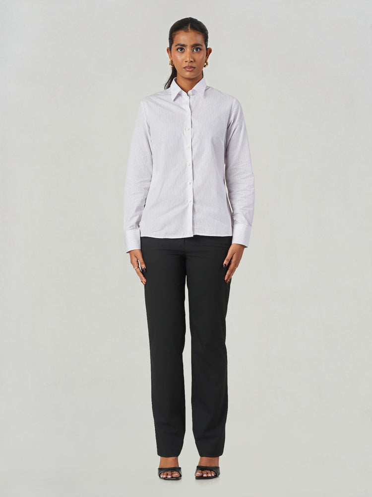 Striped Cotton Slim Fit Formal Shirt