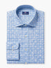 Sky Blue Printed Cotton Lycra Custom Shirt