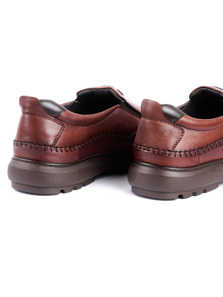 Full Grain Leather Embossed Lace-Up Shoes