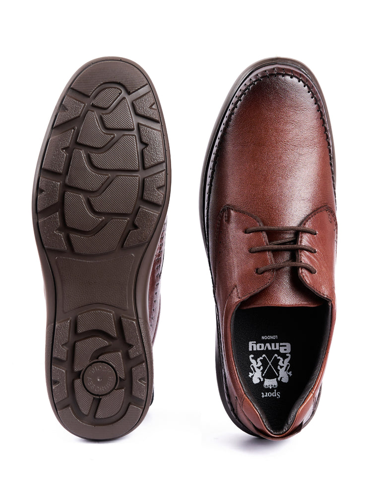 Full Grain Leather Embossed Lace-Up Shoes