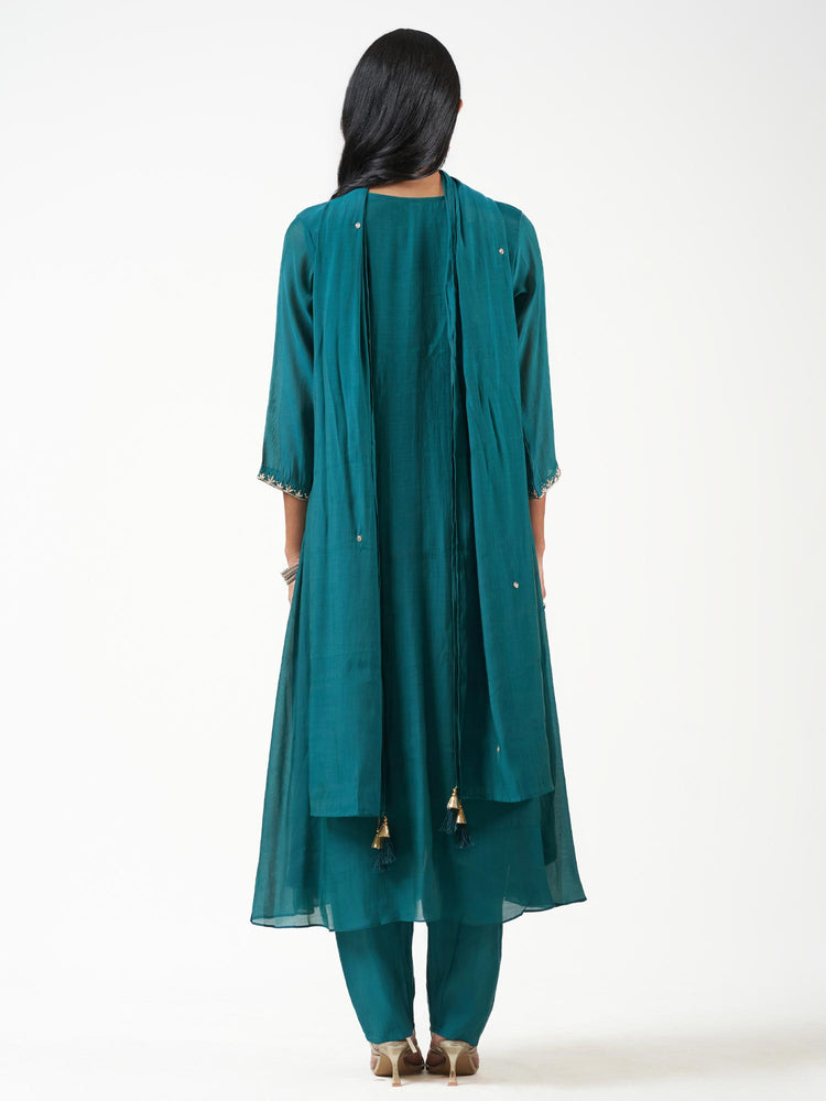 Mal Chanderi Embroidered Shalwar Set