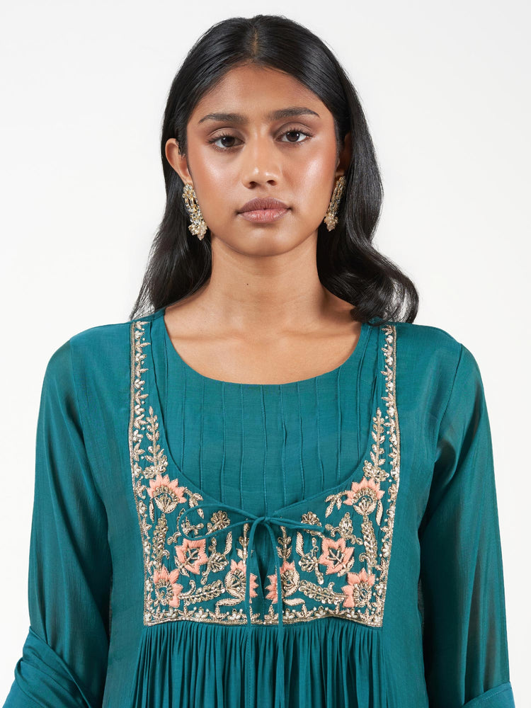 Mal Chanderi Embroidered Shalwar Set