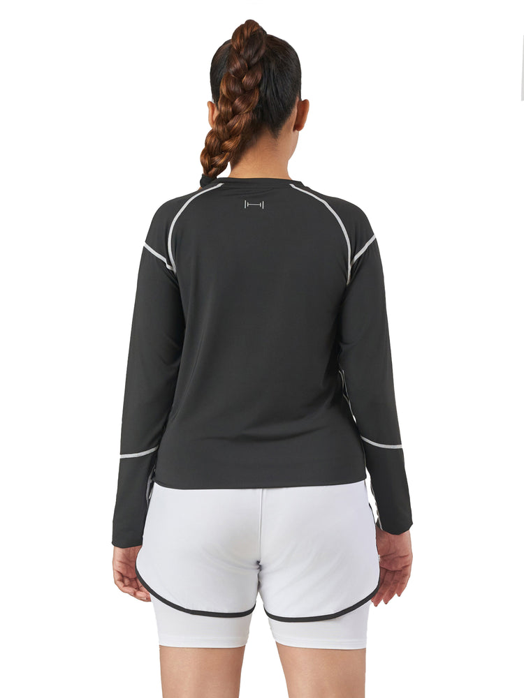 Unisex Long Sleeve Black Performance T-Shirt