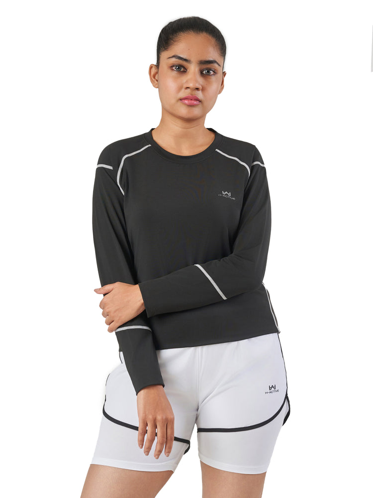 Unisex Long Sleeve Black Performance T-Shirt