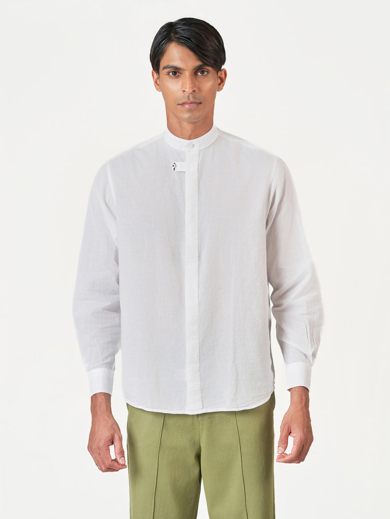 White Plain Cotton Casual Kurtha