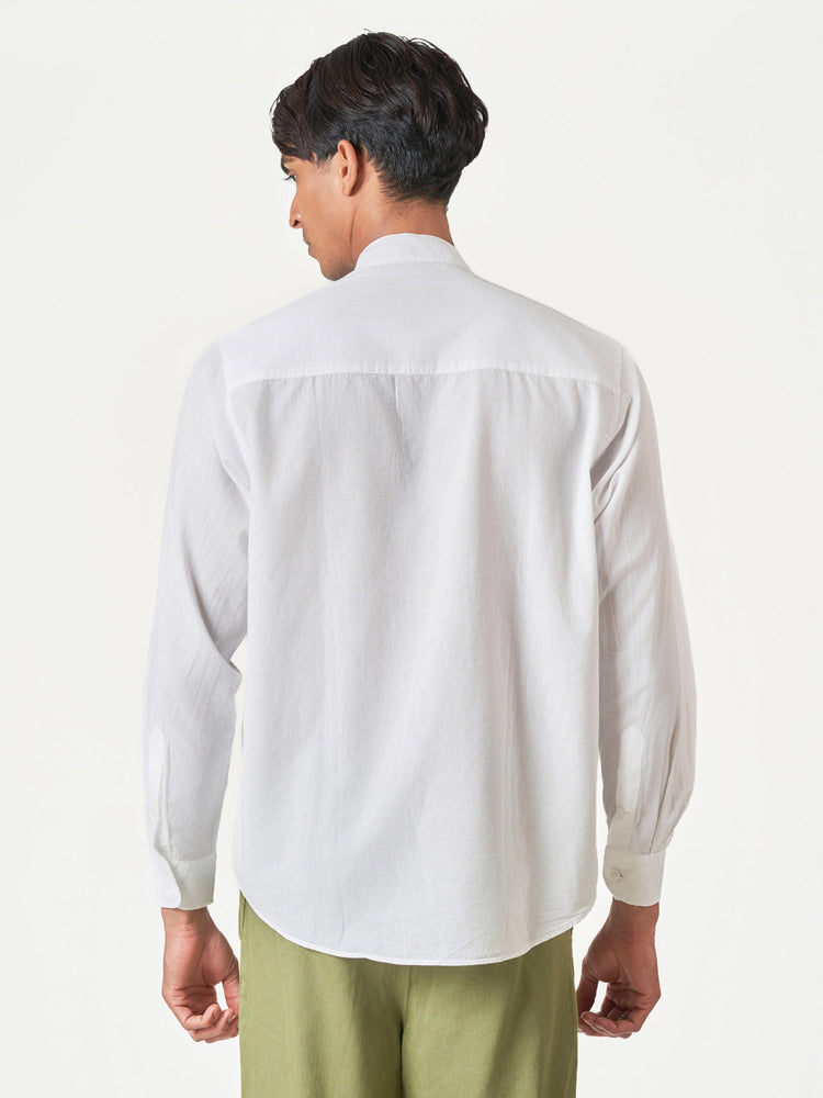 White Plain Cotton Casual Kurtha