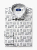 White Black Geometric Cotton Poplin Custom Shirt