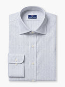 White Blue Fine Stripe Cotton Custom Shirt