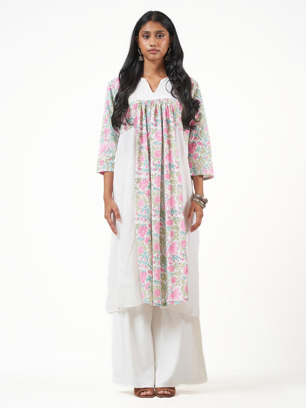 Cotton Printed V Neck Long Kurti