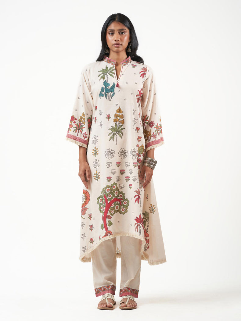 Cotton Printed Kurti Pant Set