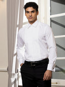 White Cotton Tailored Fit Ceremonial Shirt
