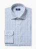 White Light Blue Checked Cotton Poplin Custom Shirt