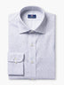 White Light Blue Micro Floral Cotton Poplin Custom Shirt