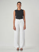 White Regular Fit Linen Blend Cargo Pants