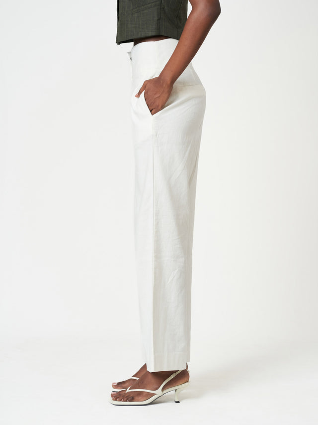 Regular Fit Linen Blend Trousers