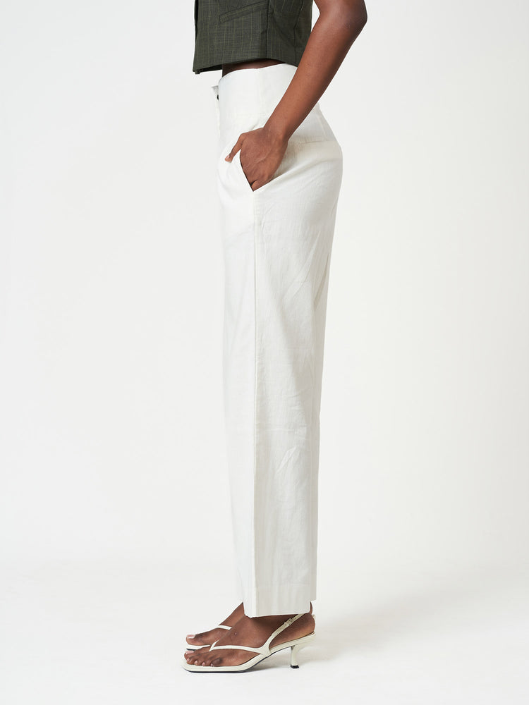 Regular Fit Linen Blend Trousers