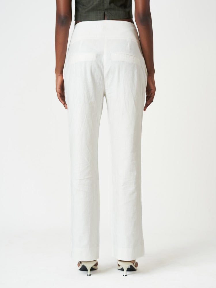 Regular Fit Linen Blend Trousers