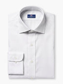 White Micro Textured Cotton Dobby Custom Shirt