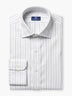 White Navy Striped Linen Custom Shirt