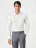 White Plain Cotton Blend Slim Fit Shirt