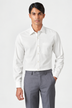 White Plain Cotton Blend Slim Fit Shirt