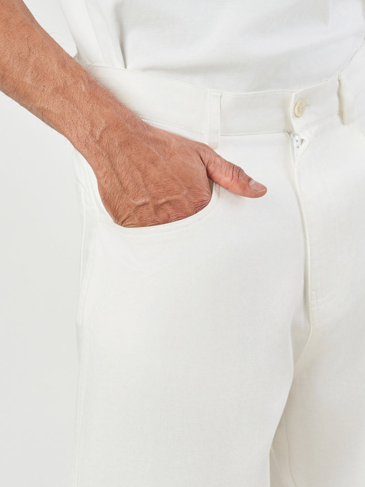 Plain Cotton Blend Lounge Fit Trousers