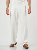 Plain Cotton Blend Lounge Fit Trousers