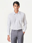 White Striped Long Sleeve Formal Shirt