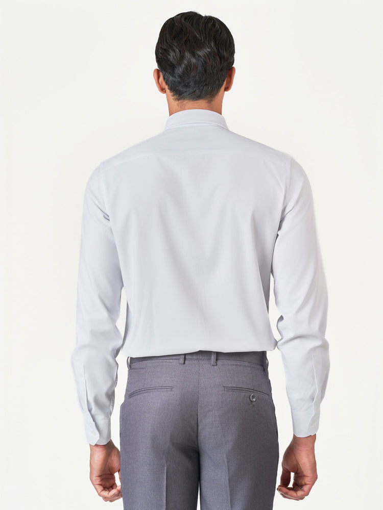 White Birdseye Weave Formal Shirt