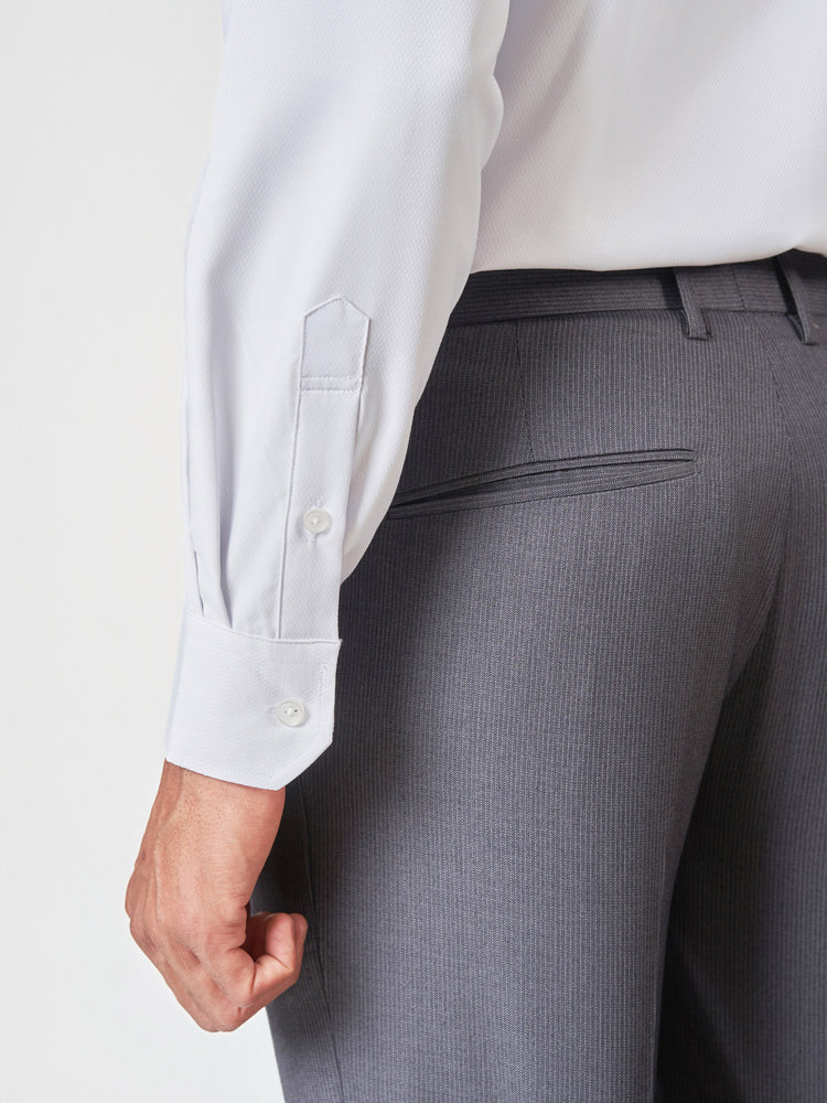 White Birdseye Weave Formal Shirt