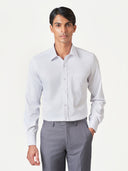 White Micro Herringbone Formal Shirt